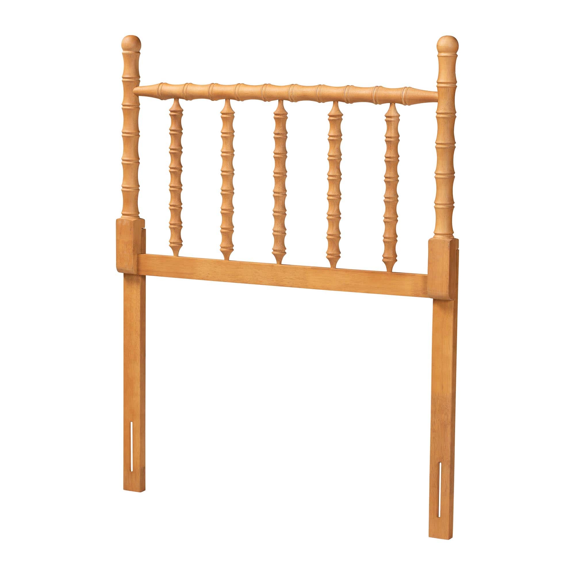 Baxton Studio - Edaline Bamboo Motif Headboard - Crafted Wood Panel with Decorative Turned Spindle Design for Boho Costal Bedroom, Twin - Oak Brown price history on PriceWatchPro