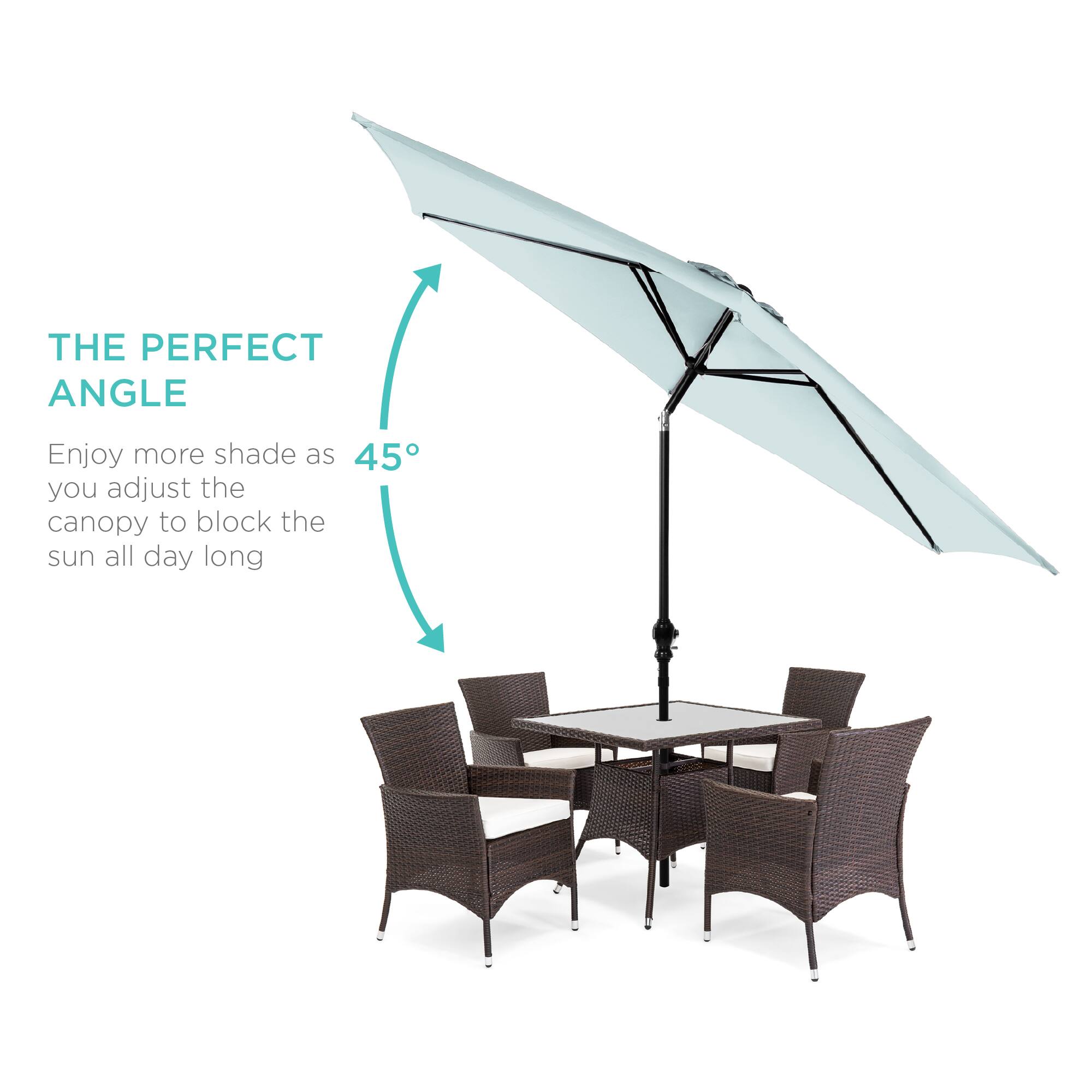 THE PERFECT ANGLE

Enjoy more shade as you adjust the canopy to block the sun all day long

45°