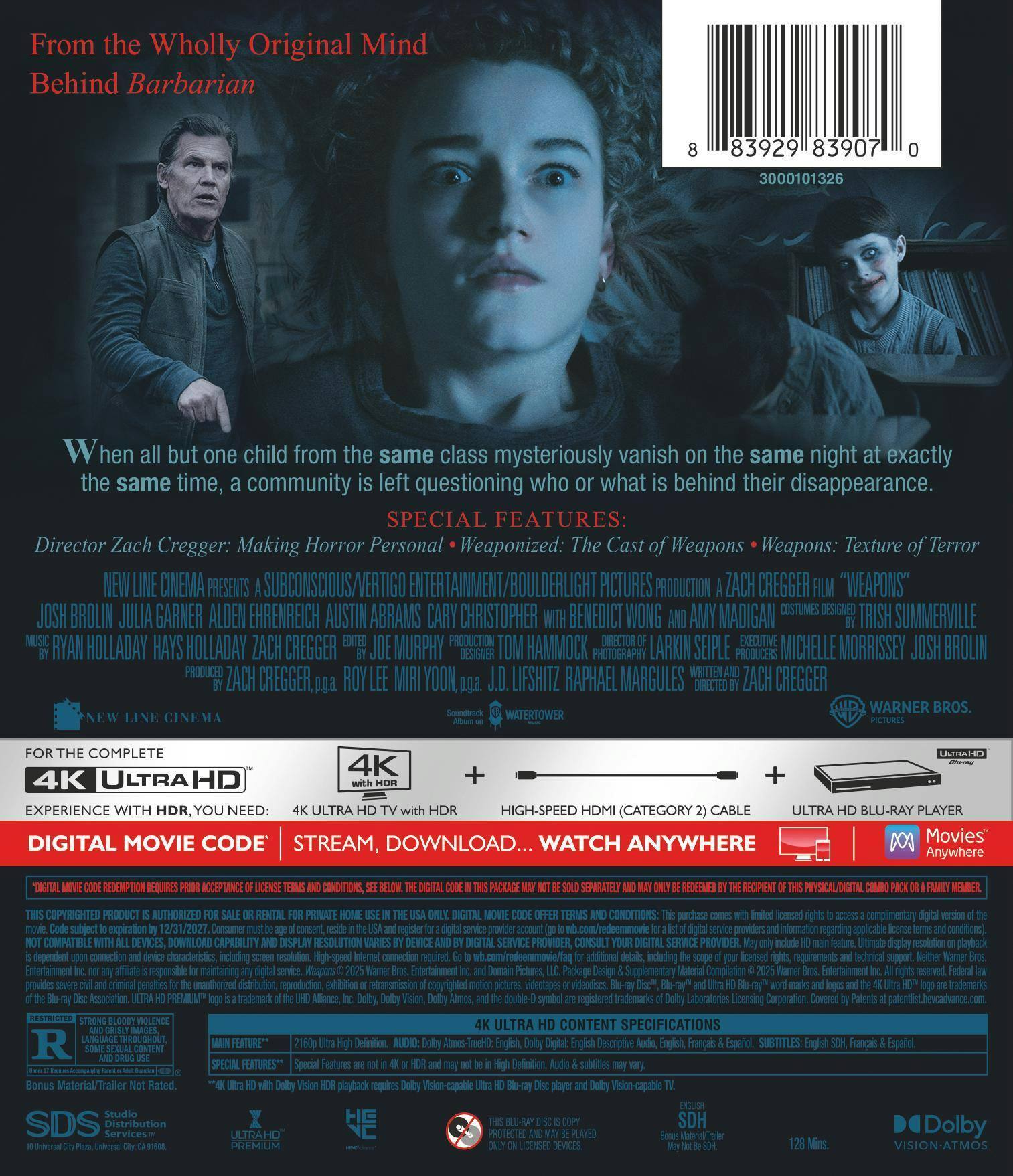 Back. Weapons   - 4K Blu-Ray.