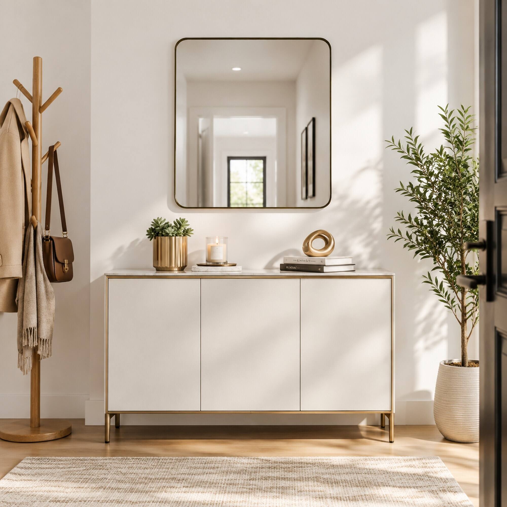 RYHNUYNE 24x36 Inch Rectangular Wall Mirror, Metal Framed, Modern ...