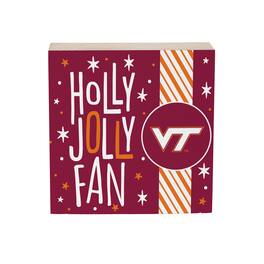 Evergreen Enterprises - Virginia Tech Hokies 6" Holiday Wood Plock Shelf Sign - Multicolor