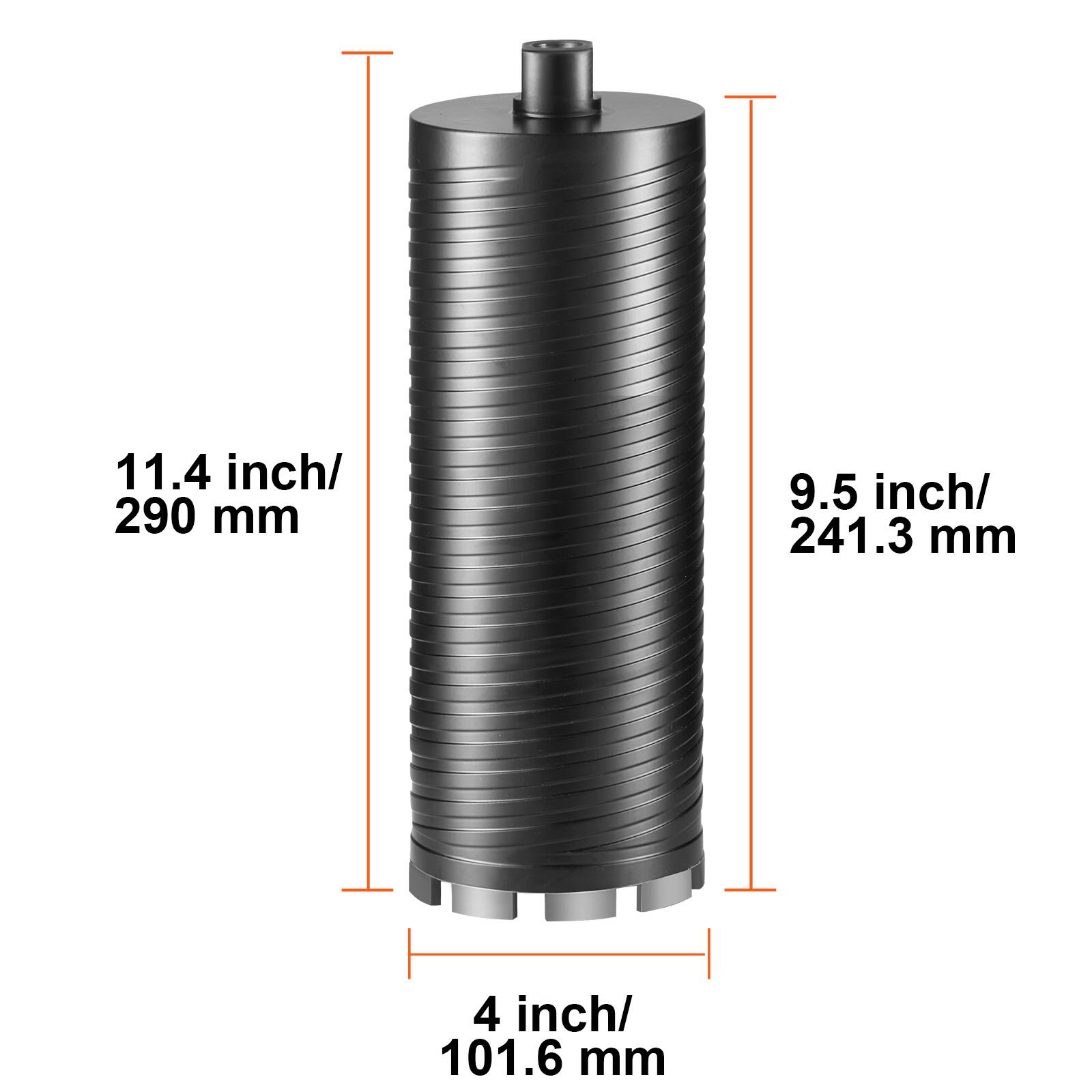 11.4 inch / 290 mm  
9.5 inch / 241.3 mm  
4 inch / 101.6 mm