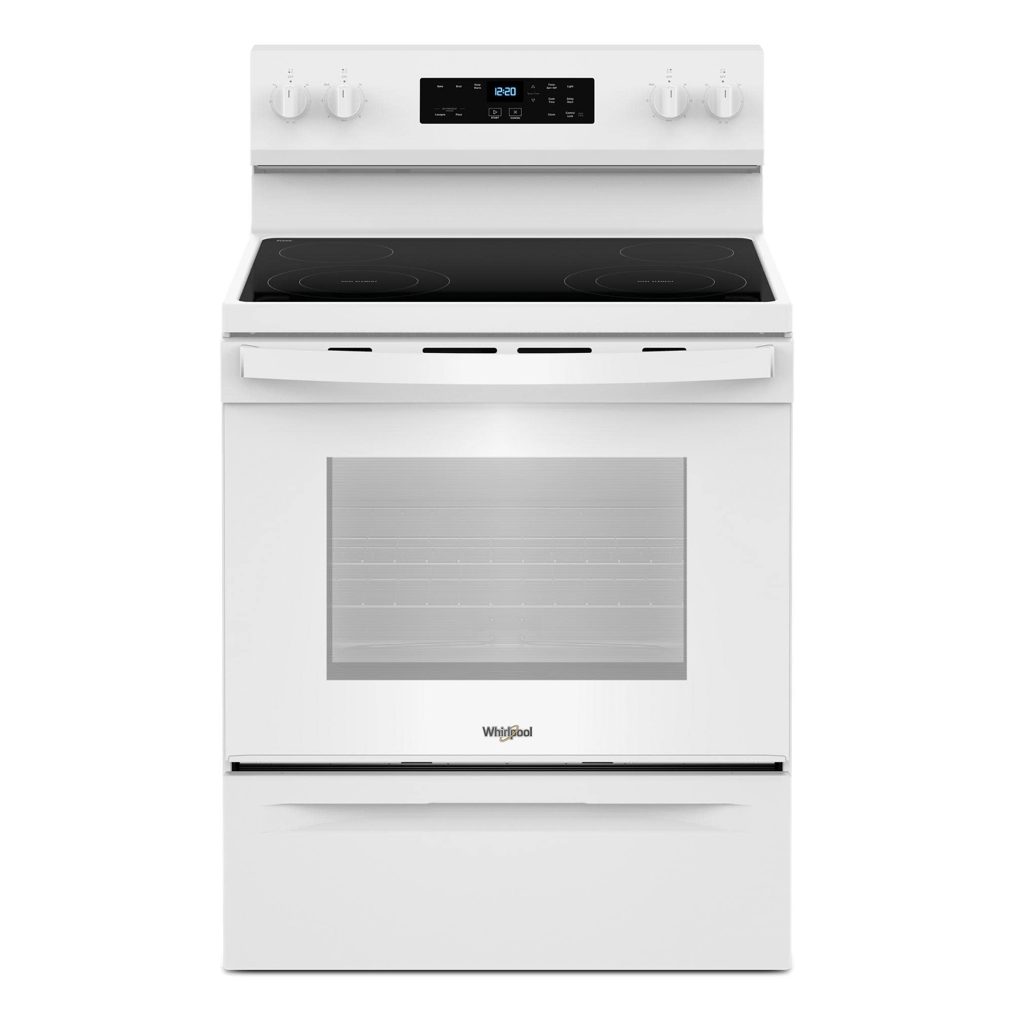 Whirlpool - 5.3 Cu. Ft. Freestanding Electric Range with Cooktop Flexibility - White - Front_Zoom