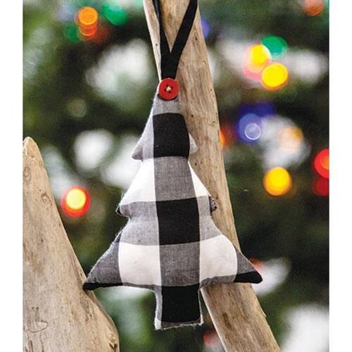 Angle. BreeBe - *Black & White Buffalo Check Tree Ornament - Multi.