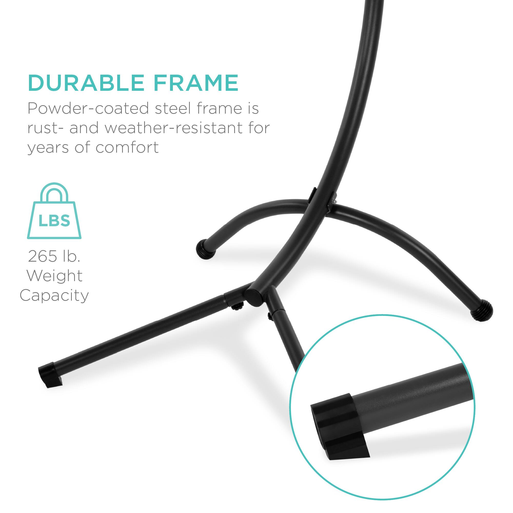 DURABLE FRAME  
Powder-coated steel frame is rust- and weather-resistant for years of comfort  

LBS  
265 lb. Weight Capacity