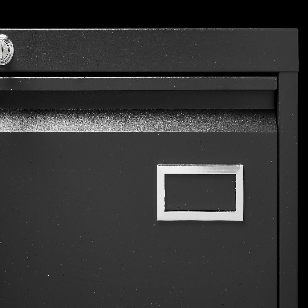 Alt View 6. Loheer - Loheer 2 Drawer Lateral File Cabinet with Lock Black Metal Filing Cabinet for Home Office Legal Letter A4 Size.