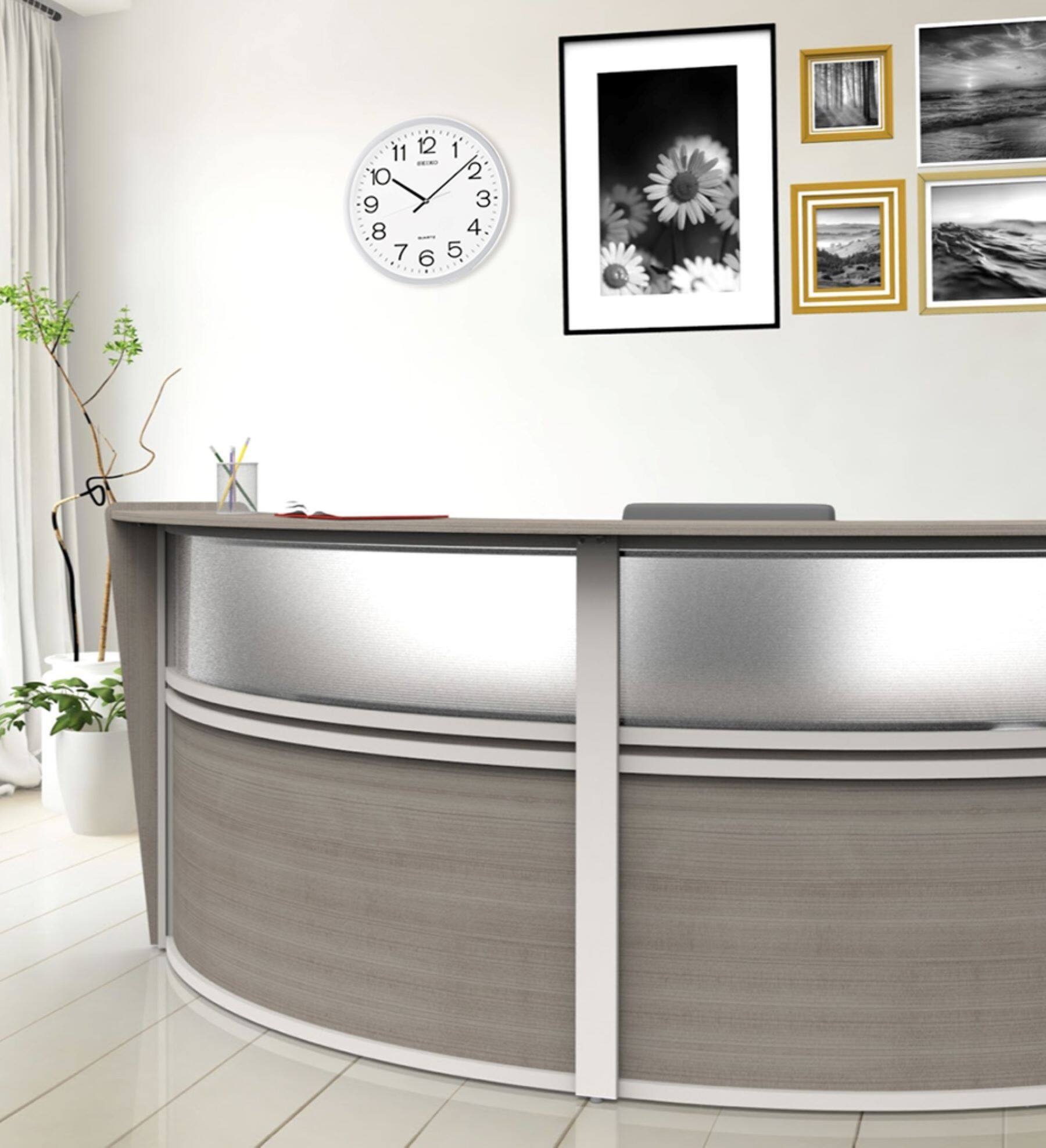 Alt View 2. Seiko - Seiko 16" Office Classic Numbered Step Wall Clock - Silver - Silver.