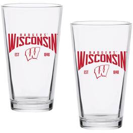 Indigo Falls - Wisconsin Badgers Two-Pack 16oz. Established Pint Glass Set - Multicolor