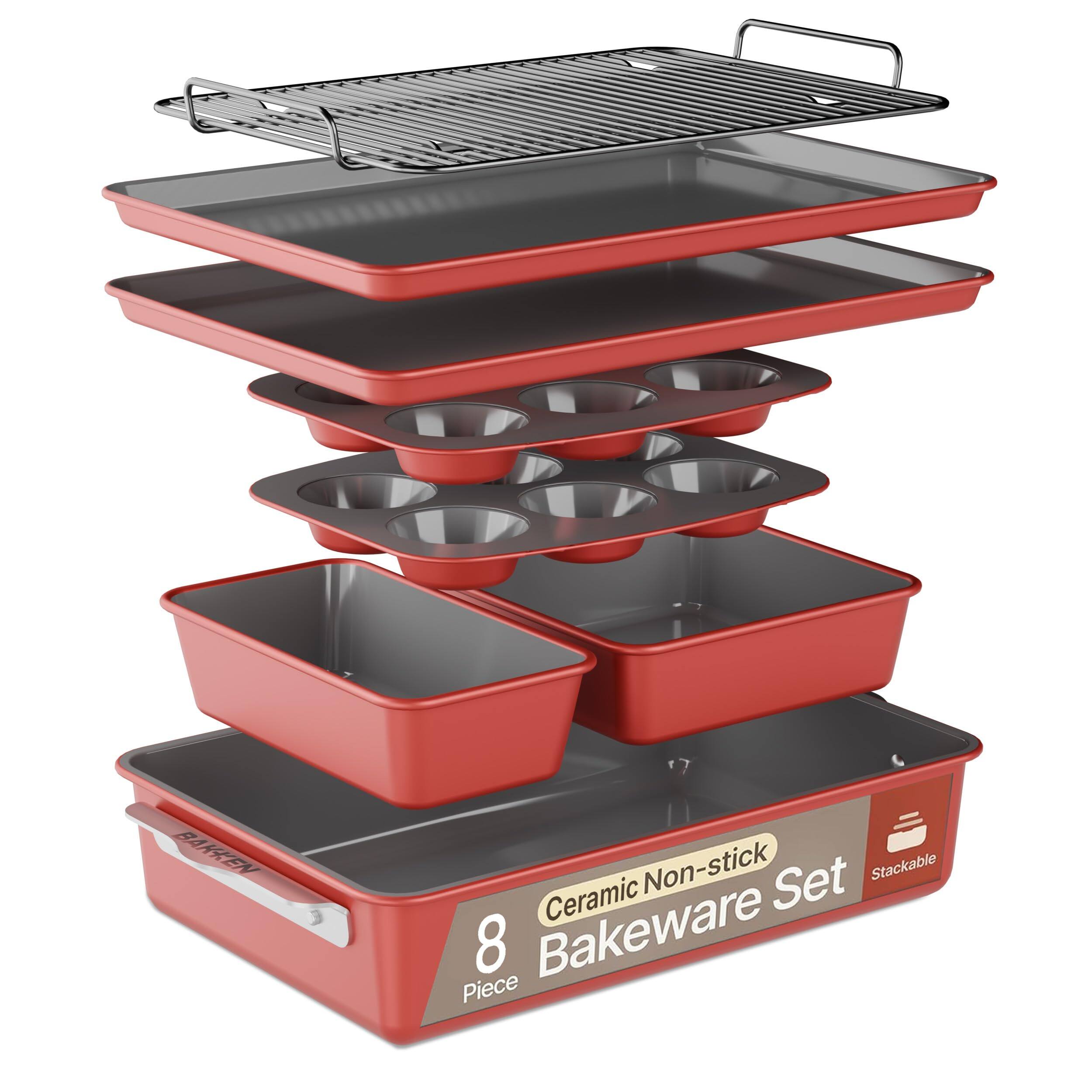 BANKEN Ceramic Non-stick Stackable Bakeware Set  
8 Piece