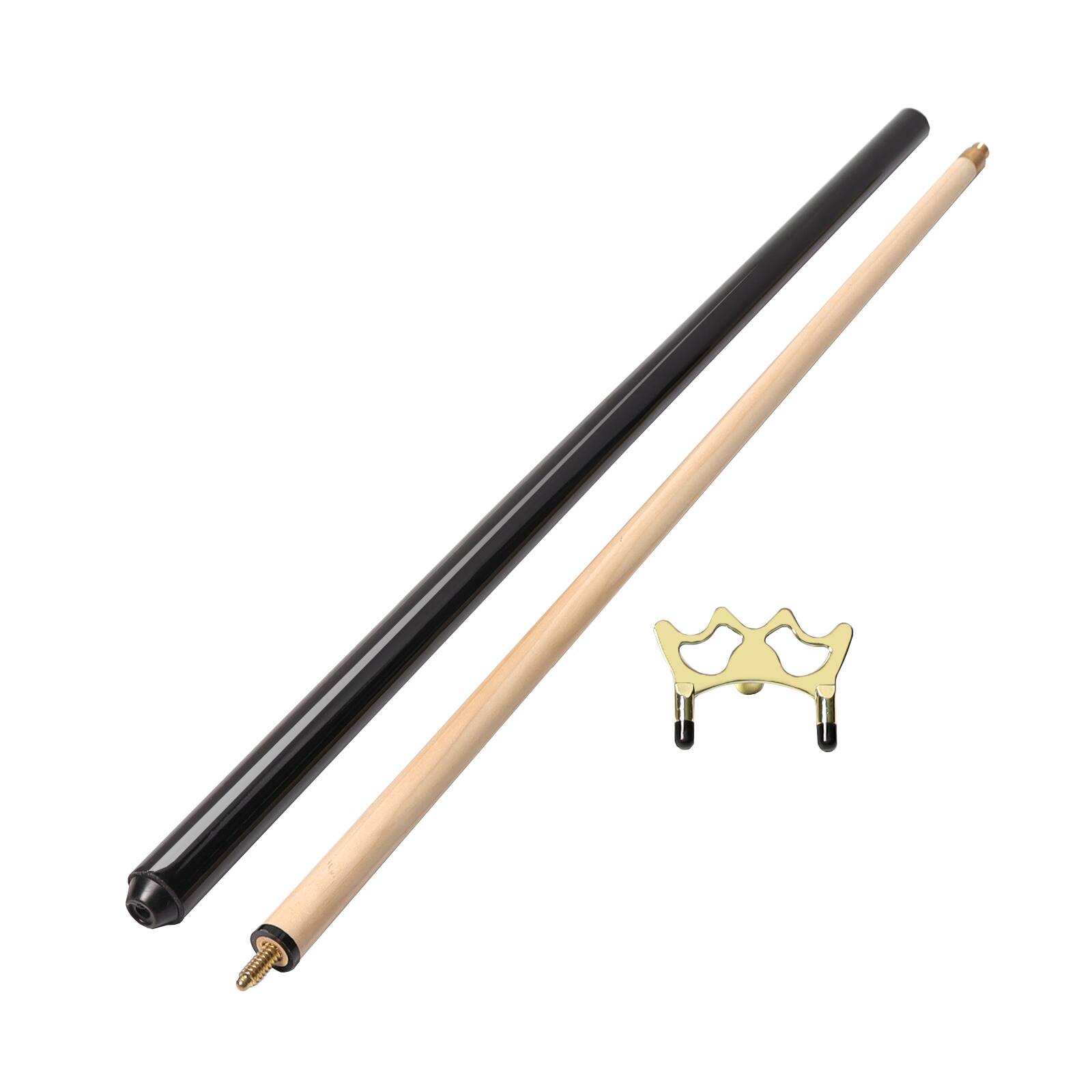 Front. GSE Games & Sports Expert - 2-Piece Pool Cue Stick with Brass Metal Screw-on Billiard Bridge Head, Billiard Accessory - Golden.