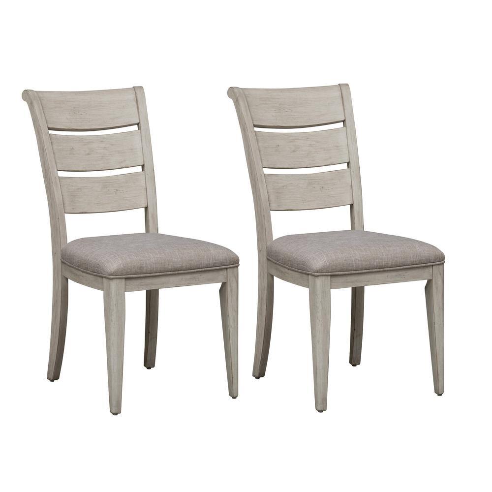 Alt View 3. Liberty Furniture Industries - Ladder Back Upholstered Side Chair (RTA)-Set of 2 - White.