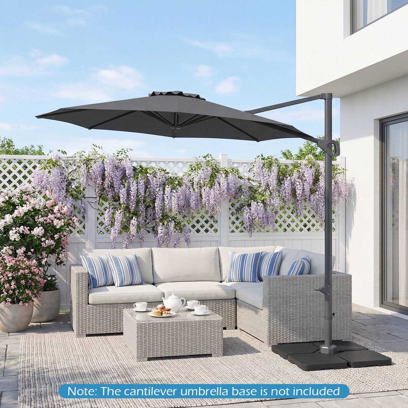 Note: The cantilever umbrella base is not included