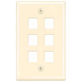 Cmple.com - Cmple - Keystone Wall Plate Cover Ethernet Wall Plates for Modular Inserts, RJ45 Keystone Jack - 6 Port - Ivory
