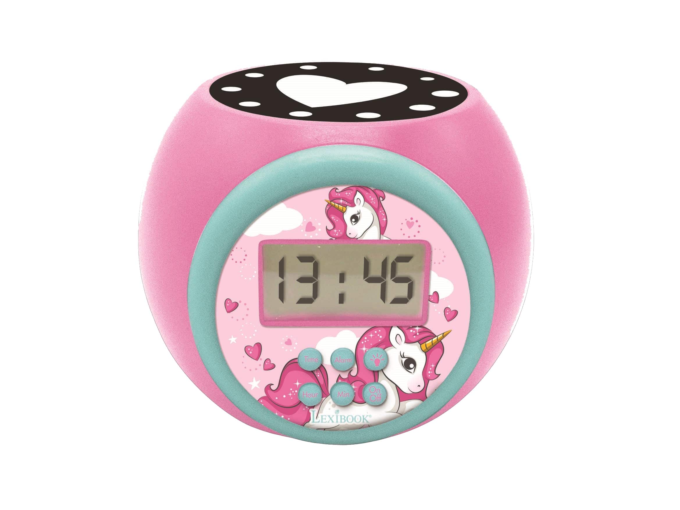 Lexibook - Unicorn Projector Alarm Clock with Timer - Pink