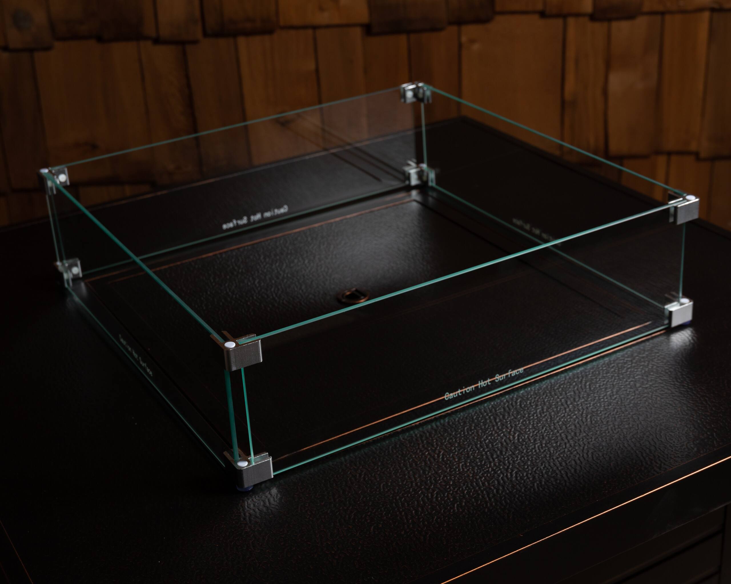 Alt View 17. Fire Sense - Tempered Glass Wind Guard for Square LPG Fire Pits - Clear.