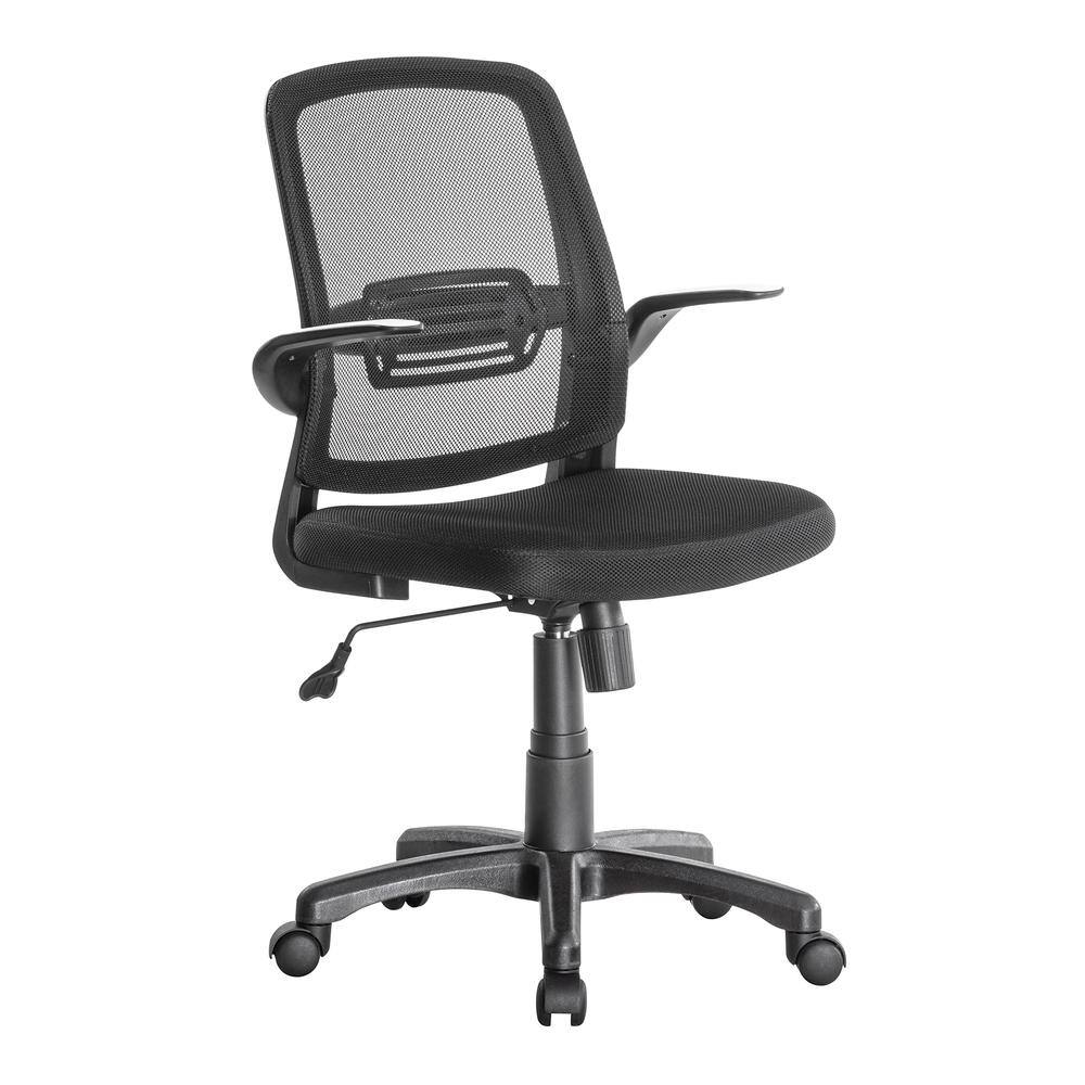 Alt View 5. JJS - Mid Back Mesh Lumbar Support Ergonomic Home Office Desk Chair - Black.