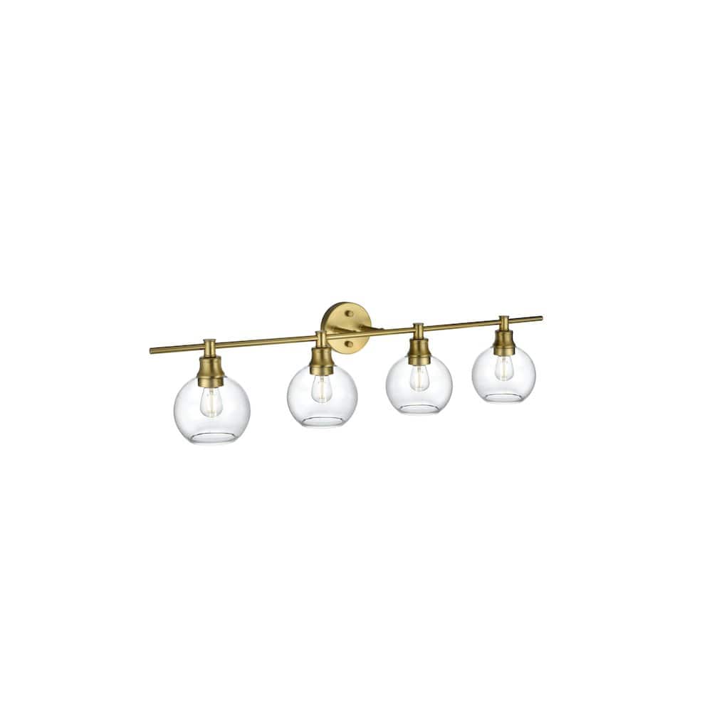 Living District - Collier 4 Light and Clear Glass Wall Sconce - Satin Gold price history on PriceWatchPro