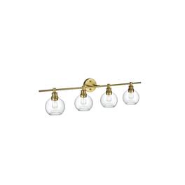 Living District - Collier 4 Light and Clear Glass Wall Sconce - Satin Gold
