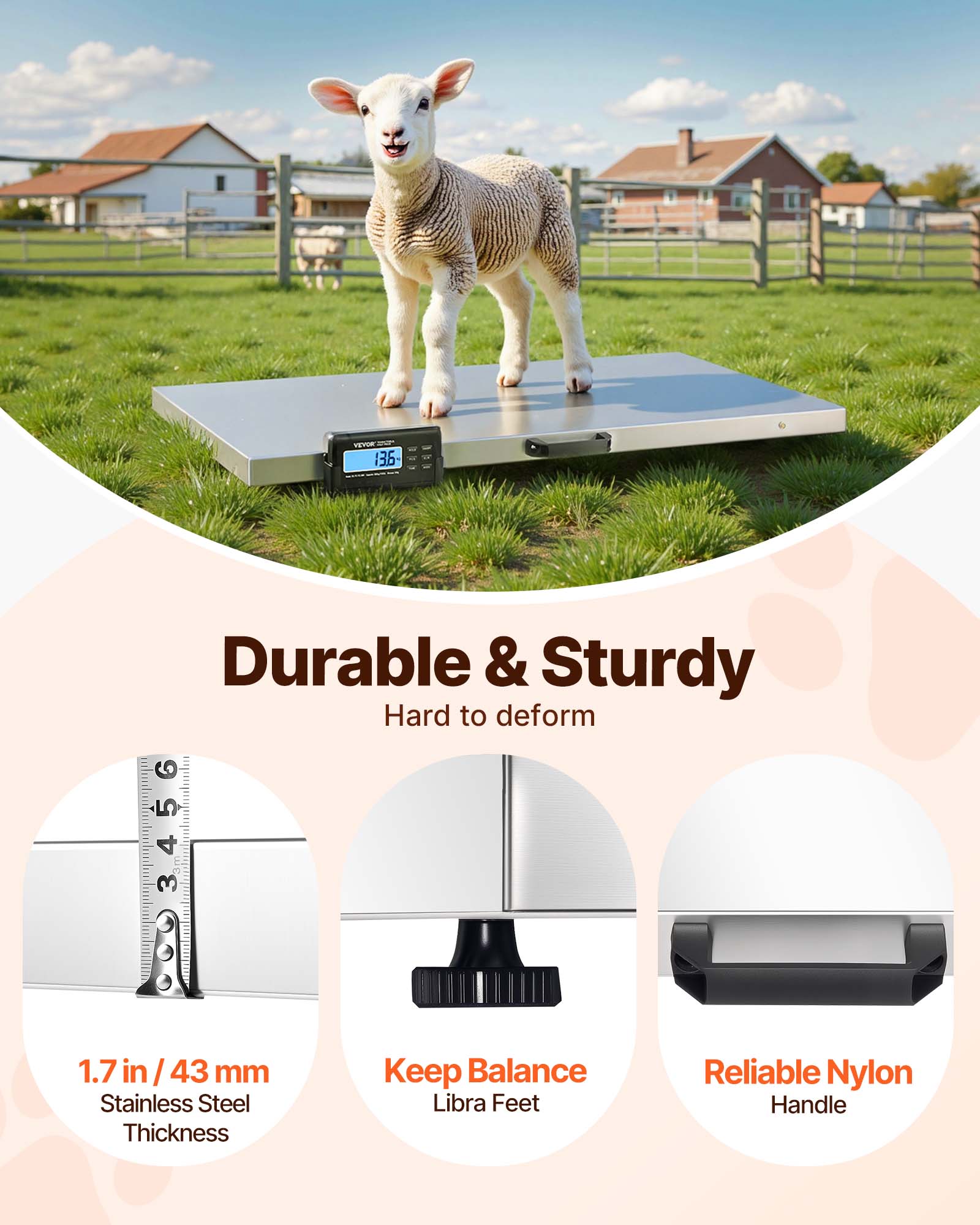 - Durable & Sturdy
- Hard to deform
- 1.7 in / 43 mm Stainless Steel Thickness
- Keep Balance Libra Feet
- Reliable Nylon Handle