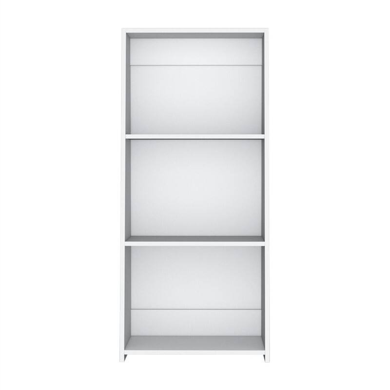 Alt View 2. HTUTWOO - Bookcase 47" H - Modern 3-Shelf Engineered Wood Storage Display Shelf, Compact FSC Certified Bookshelf for Small Spaces - White.