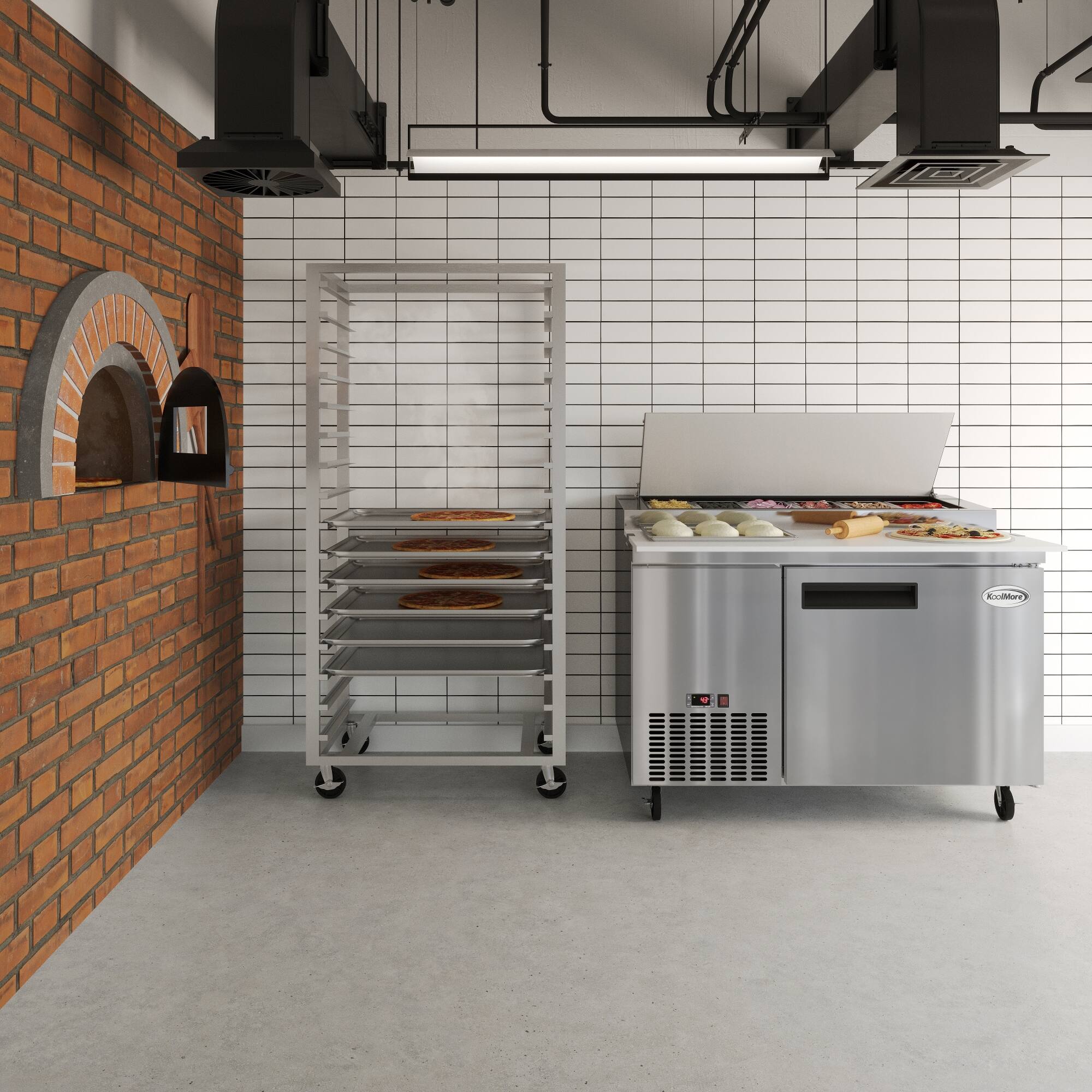 Alt View 4. Koolmore - 50 in. One Door Commercial Pizza Prep Refrigerator in Stainless-Steel (KM-RPPS-1DSS) - Stainless-Steel.