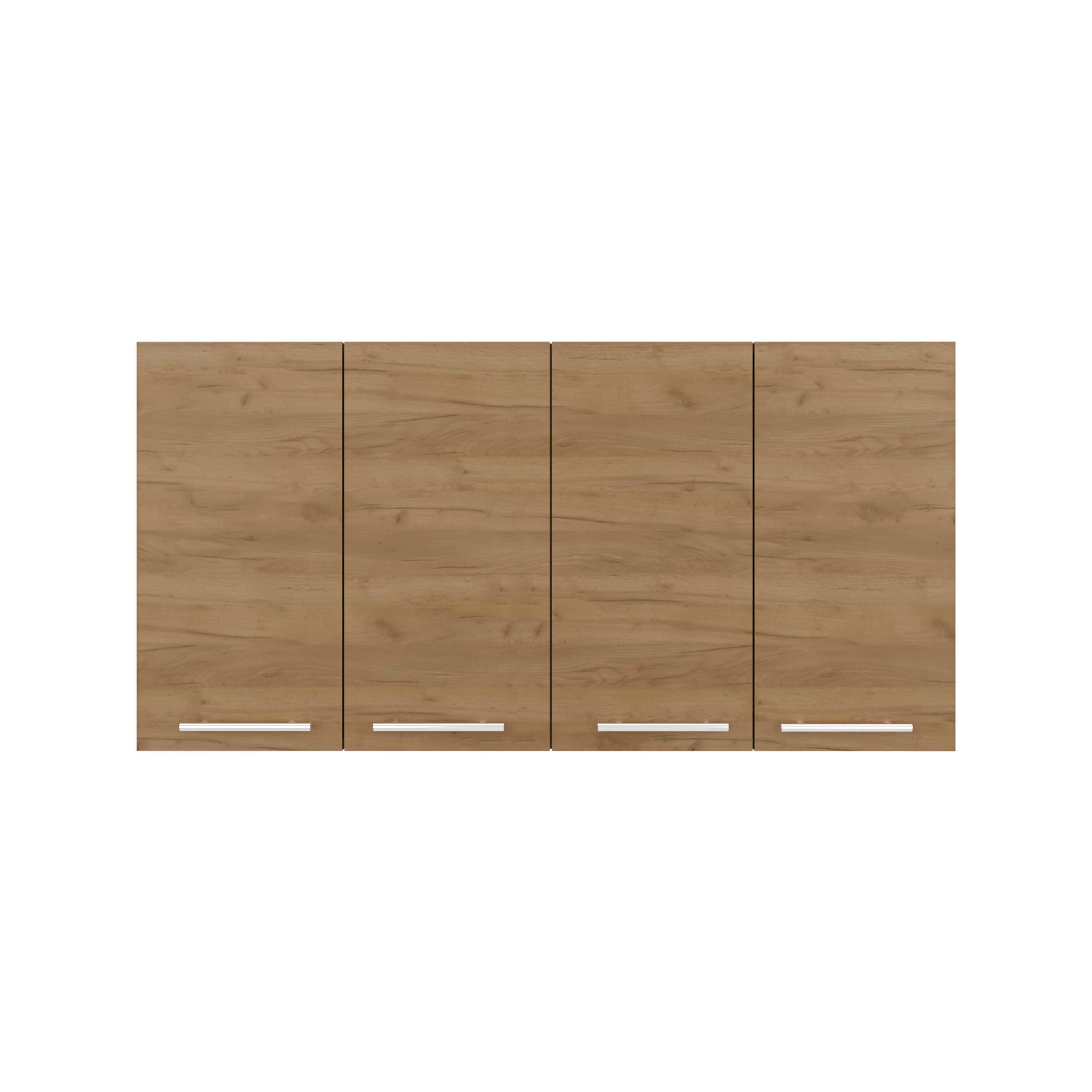 Alt View 2. TuHome - Tuhome 120 Wall Cabinet, Four Doors, Two Cabinets, Two Shelves, Natural Oak - Beige.