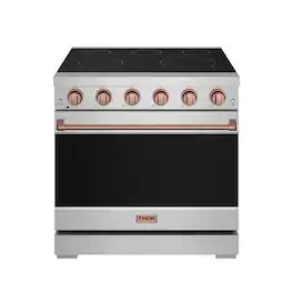 Gordon Ramsay Series by Thor Kitchen 6.0 Cu. Ft Freestanding Electric Range with Rose Gold Hardware - Stainless Steel