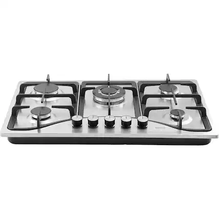 Front. Forest'nSky - 30" Built-In 5-Burner Gas Cooktop - 12250 BTU, Stainless Steel, LPG/NG Convertible with Thermocouple Protection - Silver.