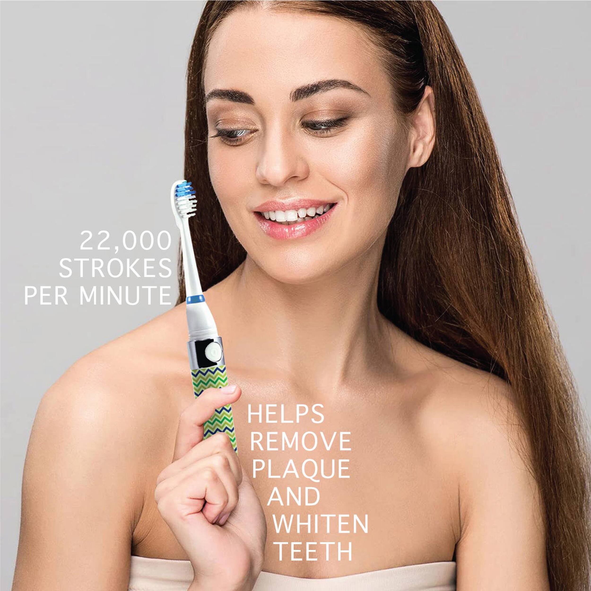 22,000 STROKES PER MINUTE HELPS REMOVE PLAQUE AND WHITEN TEETH