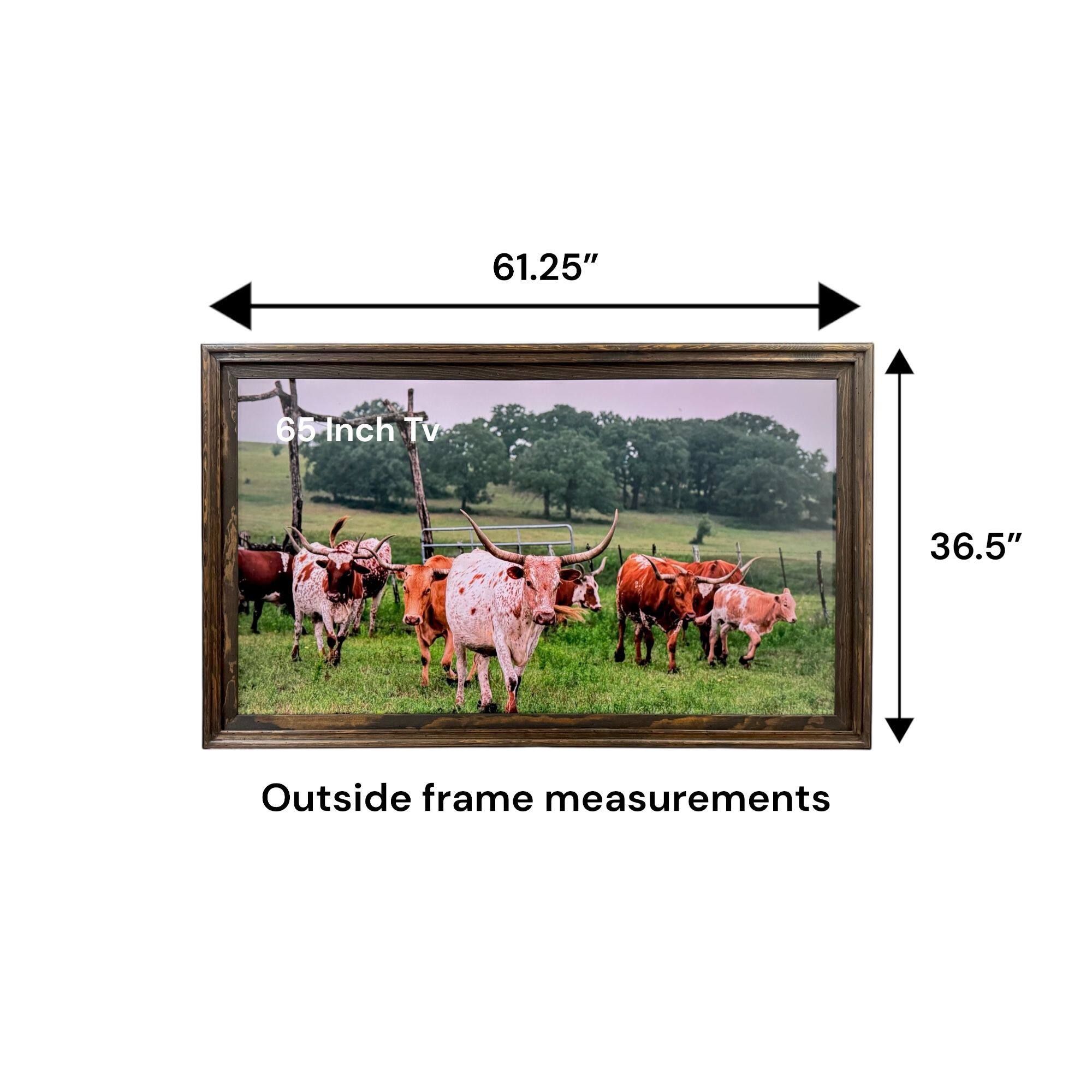 61.25" 65 Inch Tv 36.5" Outside frame measurements