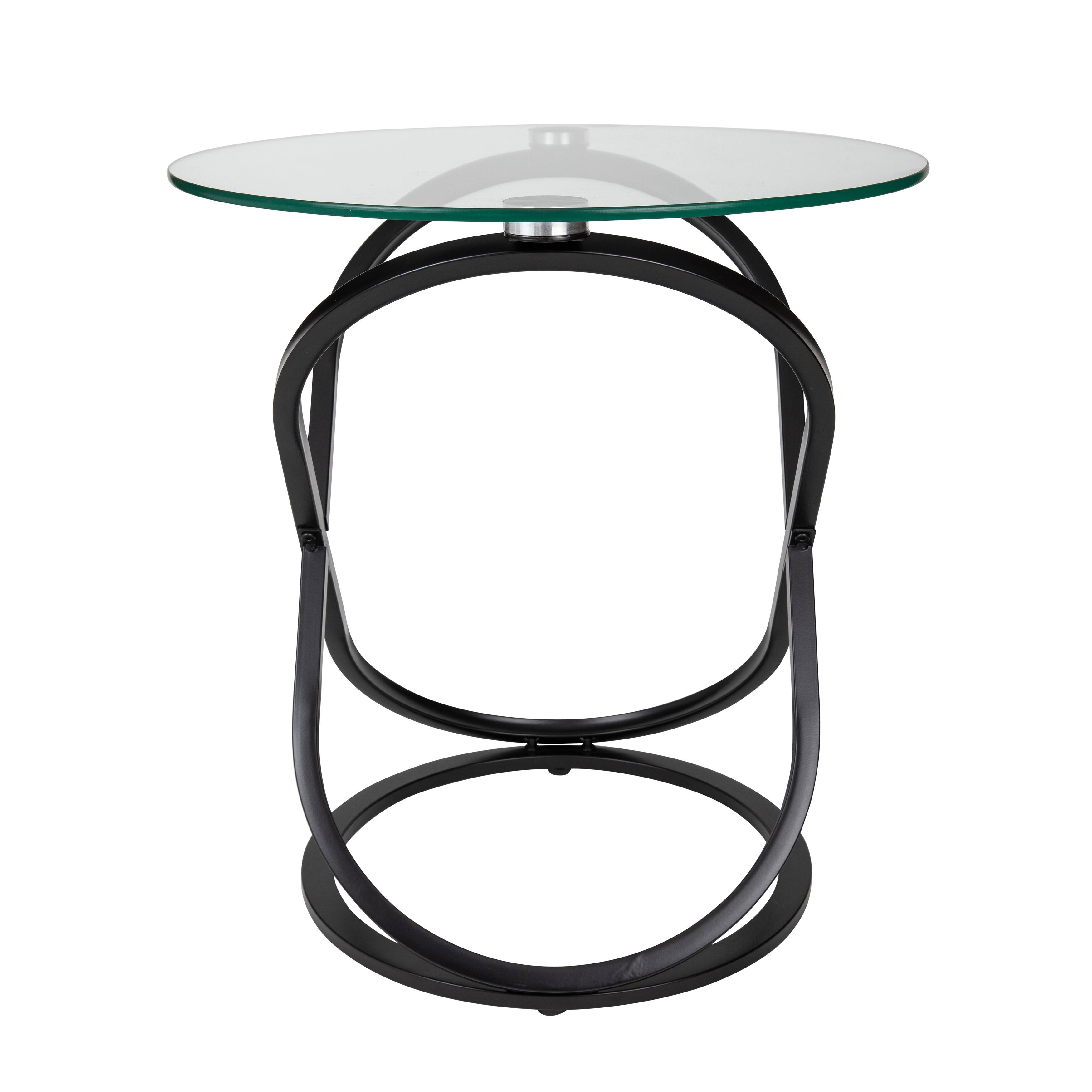 Alt View 6. Danya B - Danya B. Galaxy Black and Tempered Glass Round End Table - Black.