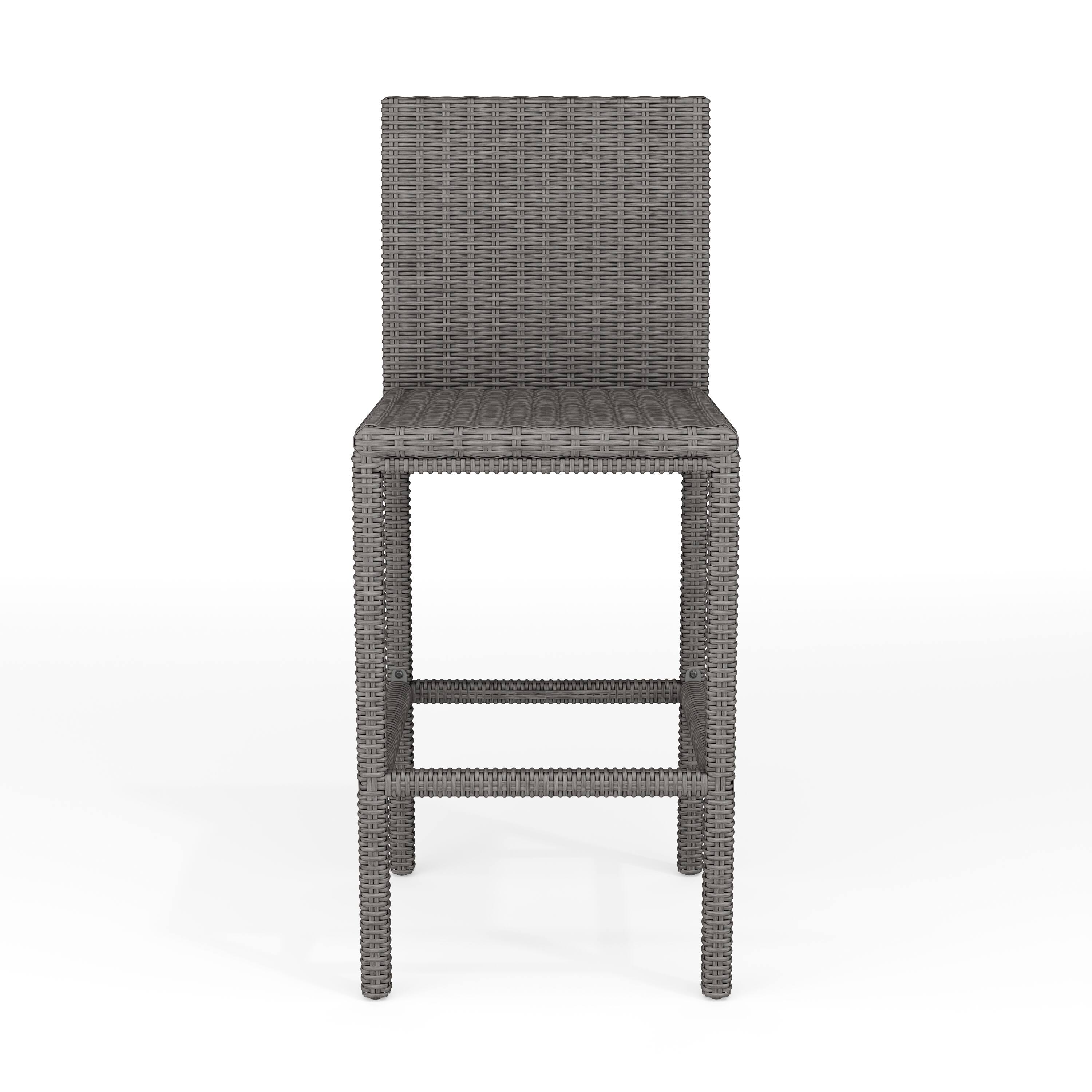 Alt View 9. Martha Stewart - Bedford 2PK Outdoor Rattan Wicker Bar Stools - Gray.