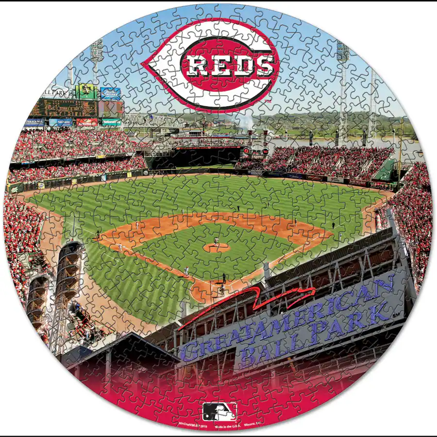 Iconic Puzzles Reds WinCraft Cincinnati Reds Round 500 Piece Puzzle Multicolor 3863659 ...
