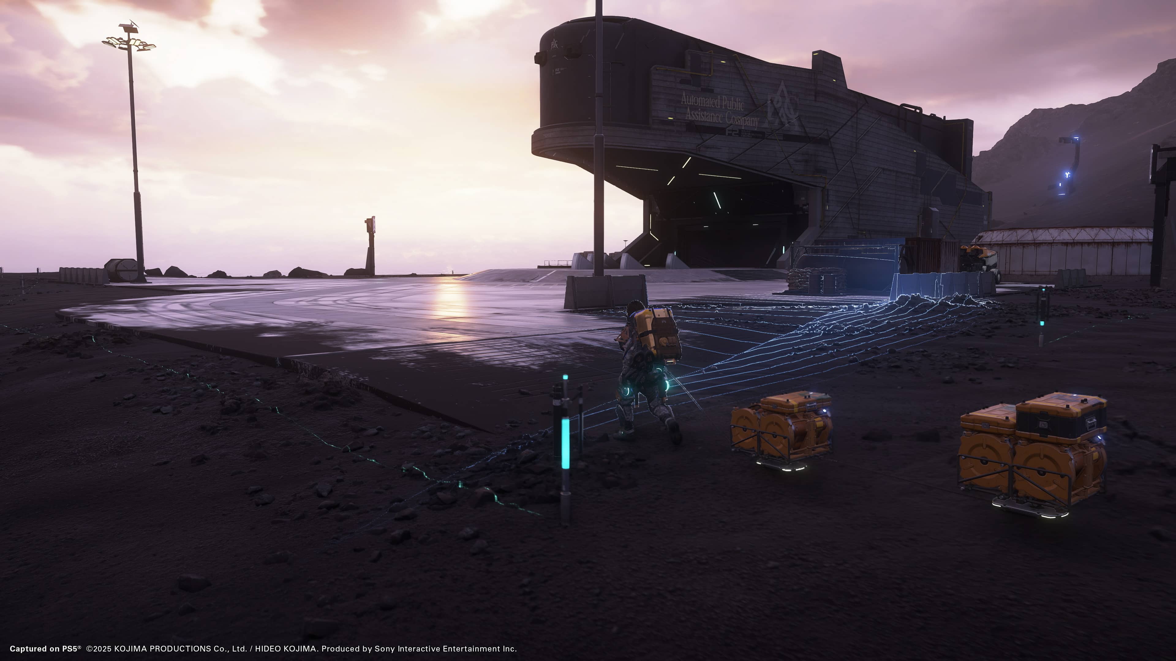 Automated Public Assistance Company Captured PS5* 02025 KOJIMA PRODUCTIONS Co., Ltd. HIDEO KOJIMA. Produced by Sony Interactive Entertainment Inc.