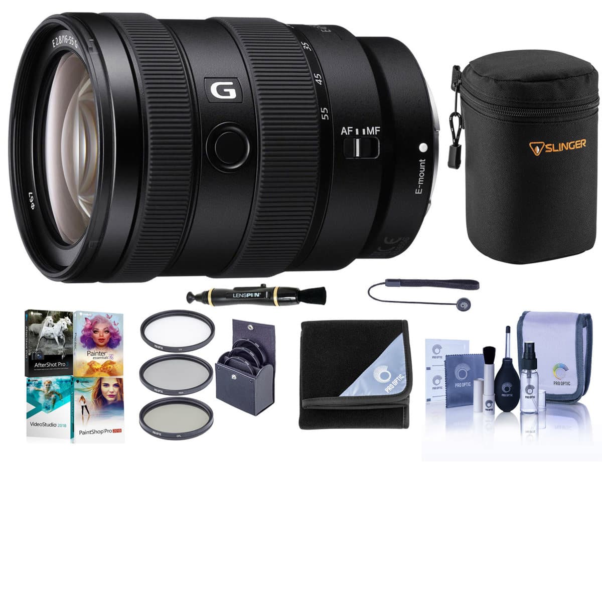 Bundle - Sony - E 16-55mm f/2.8 G Lens with Free PC Software Accessories Kit