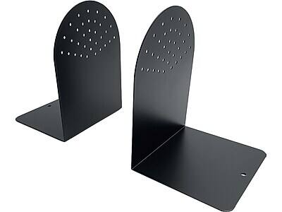 Alt View 2. Huron - Huron Steel Book Ends, 7.25"H, Black (HASZ0095) - Black.