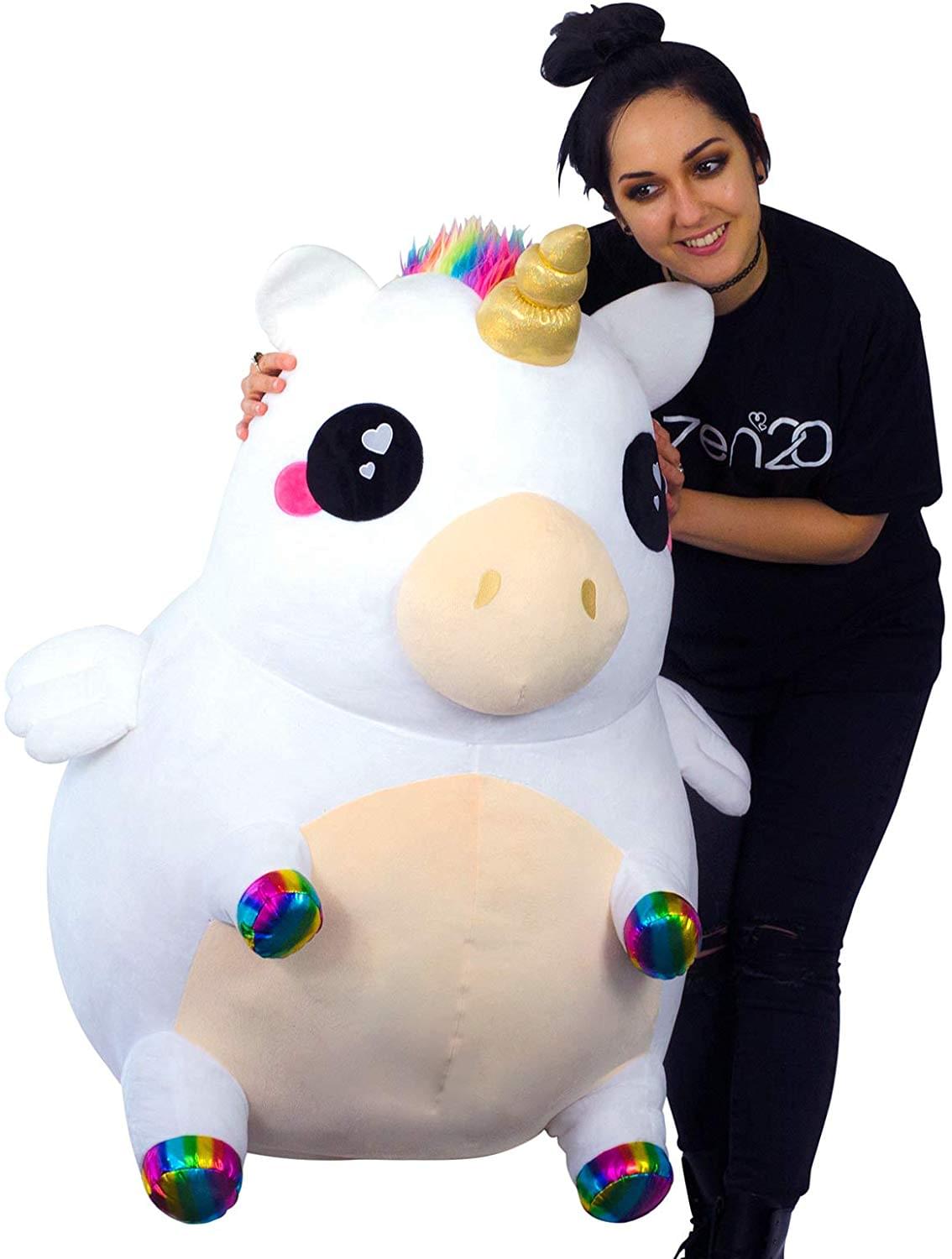 Alt View 10. Seven20 - Glitter Galaxy Rainbow Unicorn 48 Inch Stuffed Animal Plush - White.