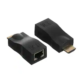 Stock Preferred - 2Pcs HDMI Extender to RJ45 Over Cat5e/6 1080P LAN Ethernet HDTV Adapter - Black
