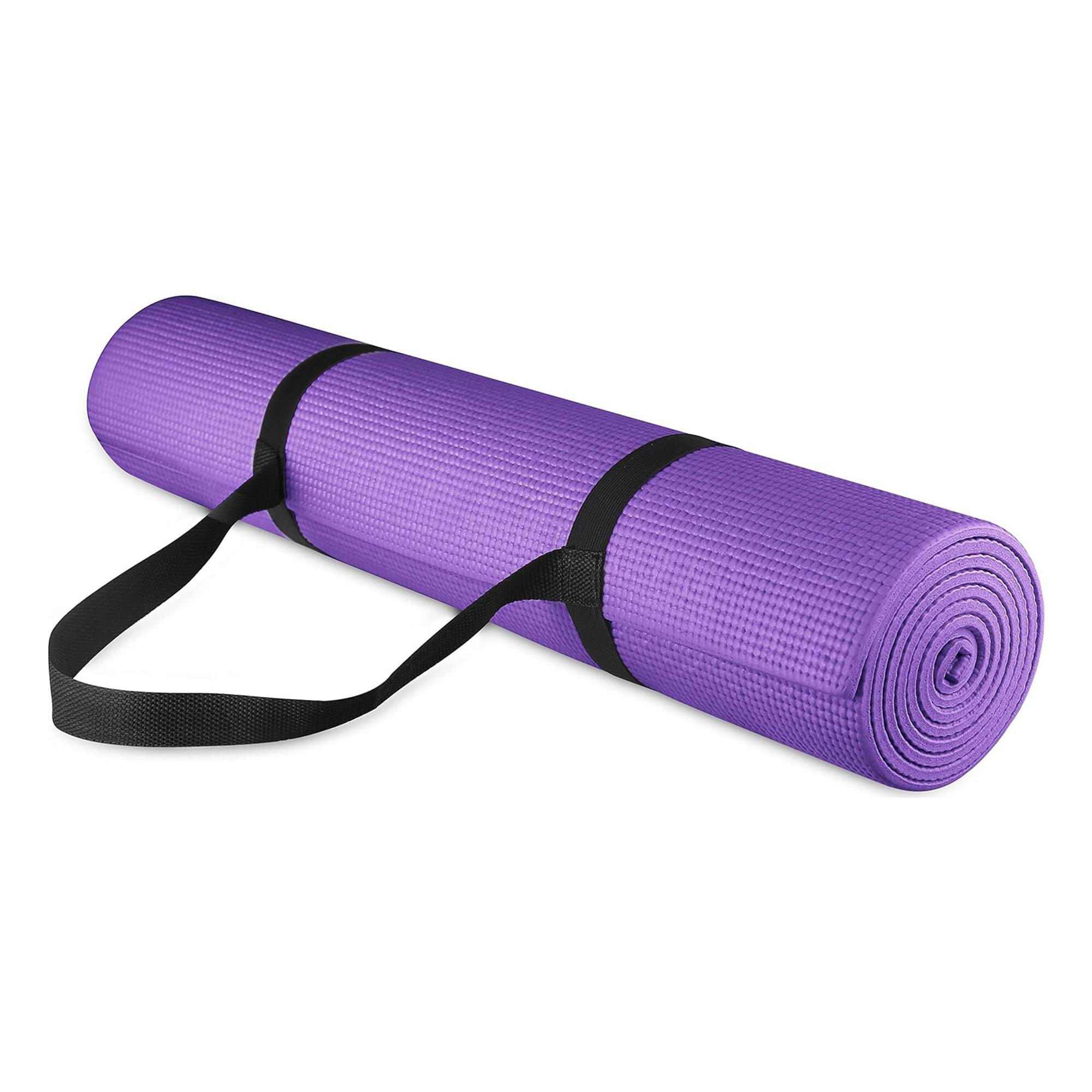 Alt View 1. Signature Fitness - Signature Fitness All Purpose High Density No Tear Exercise Mat w/Strap, Purple - Purple.