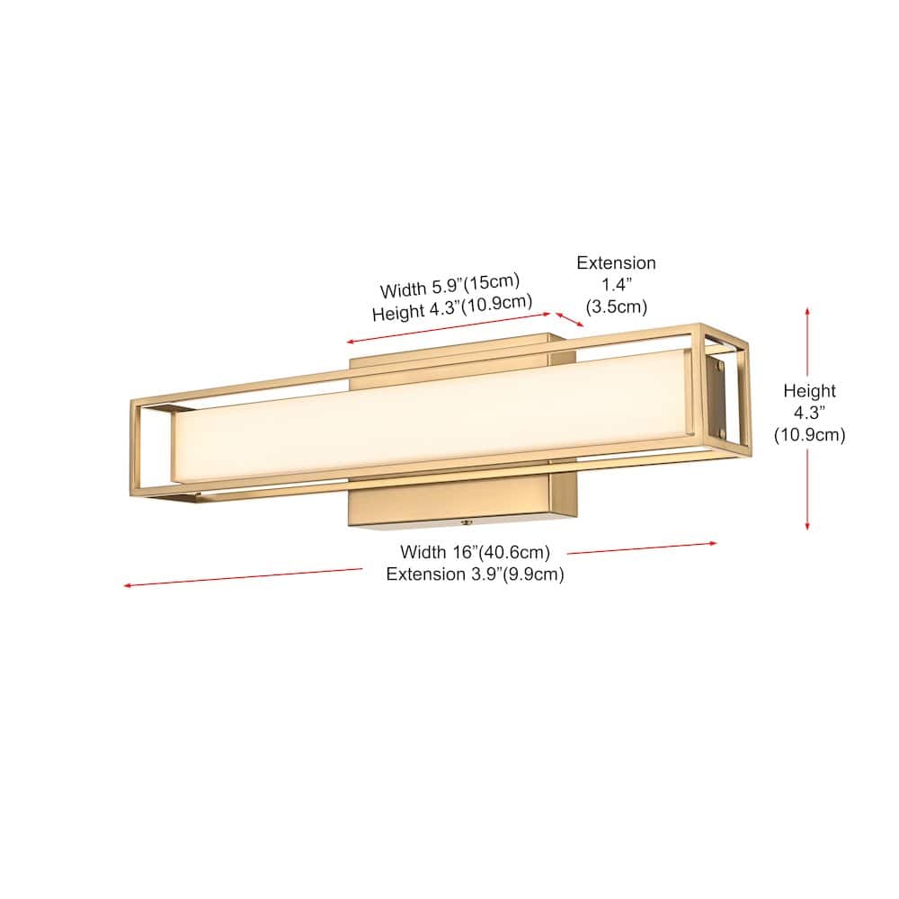 Living District - Aden 16 Inch Led Wall Sconce In - Satin Gold price history on PriceWatchPro
