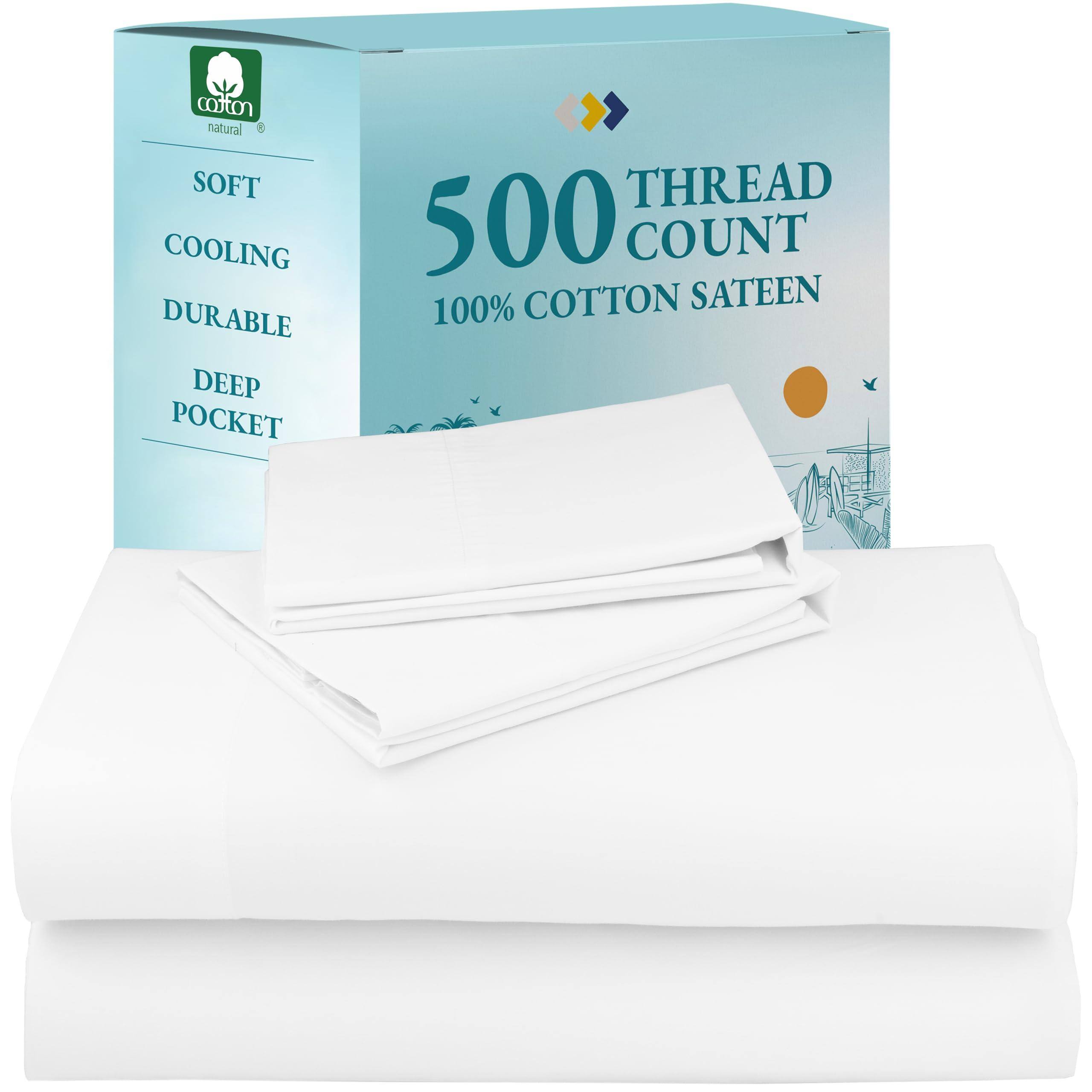 cotton natural

SOFT  
COOLING  
DURABLE  
DEEP POCKET  

500 THREAD COUNT  
100% COTTON SATEEN