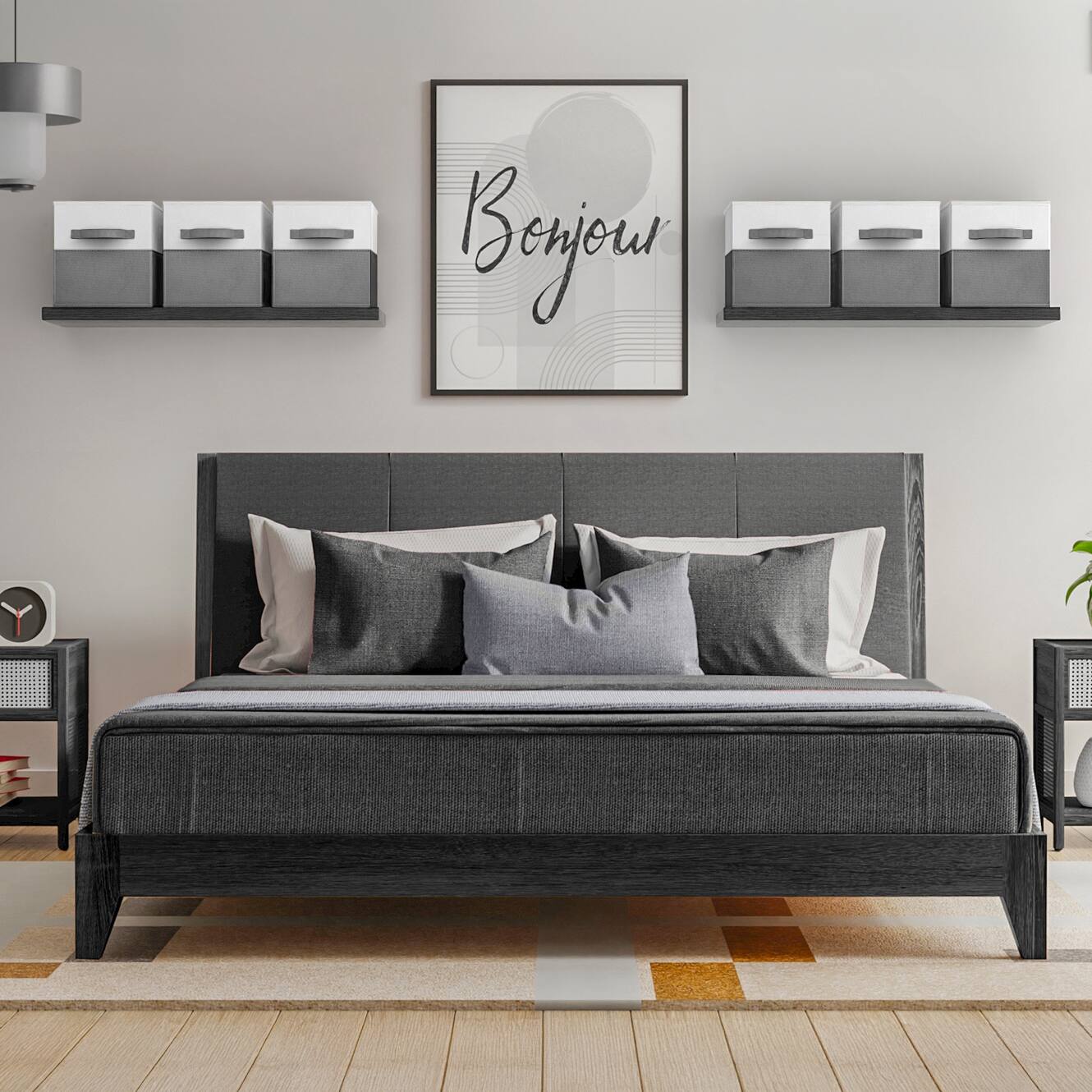 Alt View 3. Sorbus - Sorbus Foldable Storage Bins, 6-Pack Fabric Storage Cubes, 11-Inch Cube Organizer Bins for Closet and, Shelves - Gray.