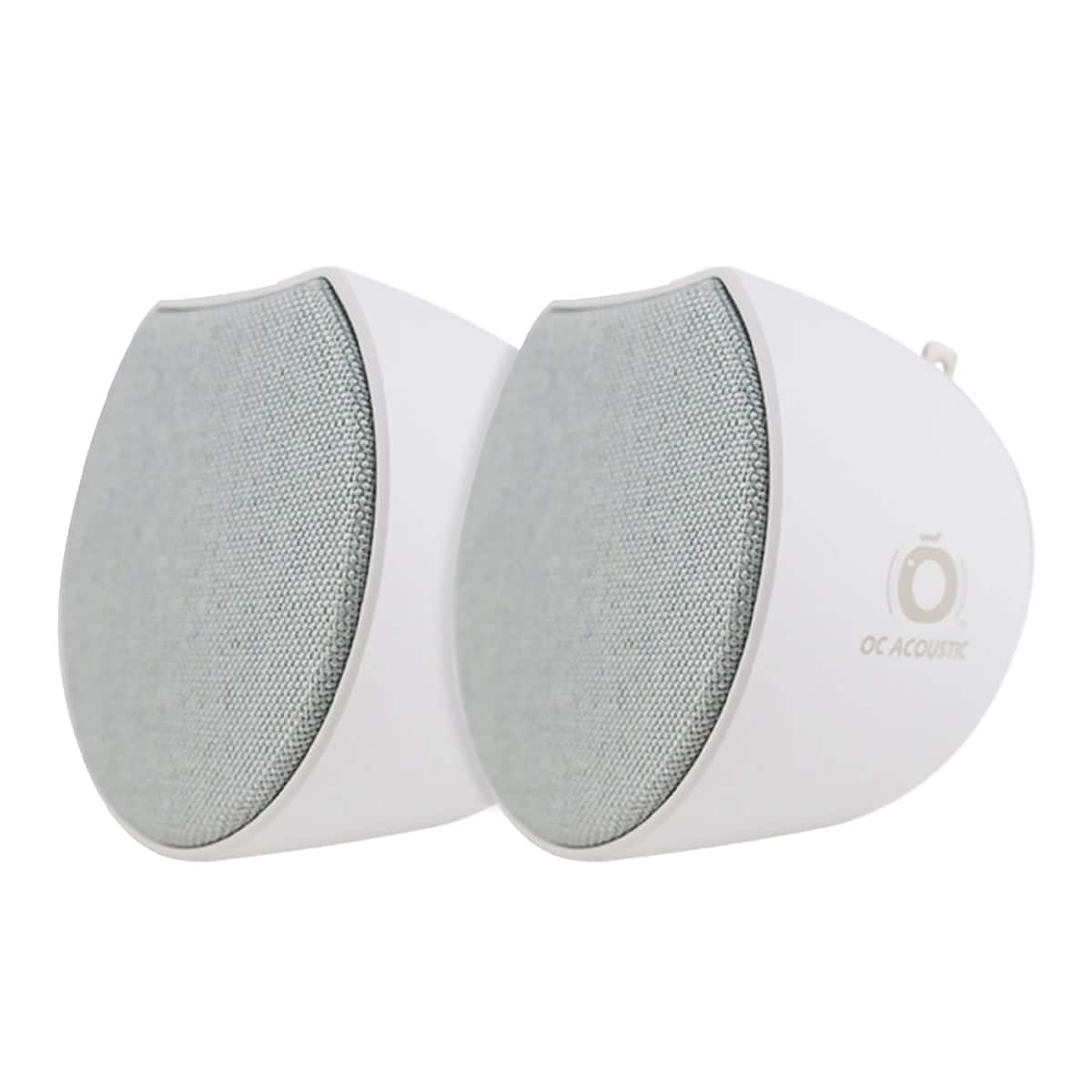 OC Acoustic - Newport Plug-In Outlet Wireless Bluetooth Speaker with Built-In USB Type-A Charging – Pair - Gray/White