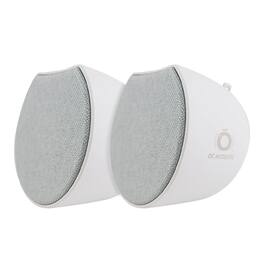 OC Acoustic - Newport Plug-In Outlet Wireless Bluetooth Speaker with Built-In USB Type-A Charging – Pair - Gray/White