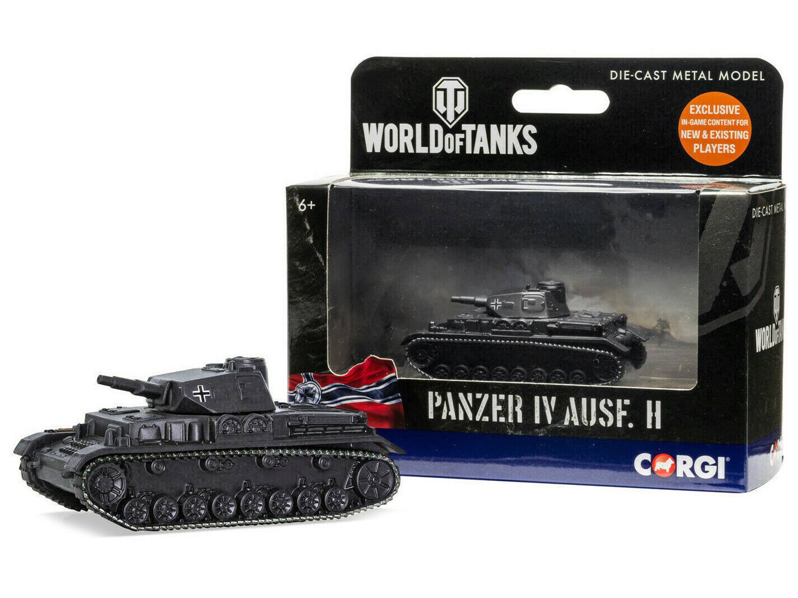 WORLD OF TANKS  
DIE-CAST METAL MODEL  
EXCLUSIVE IN-GAME CONTENT FOR NEW & EXISTING PLAYERS  
PANZER IV AUSF. H  
CORGI