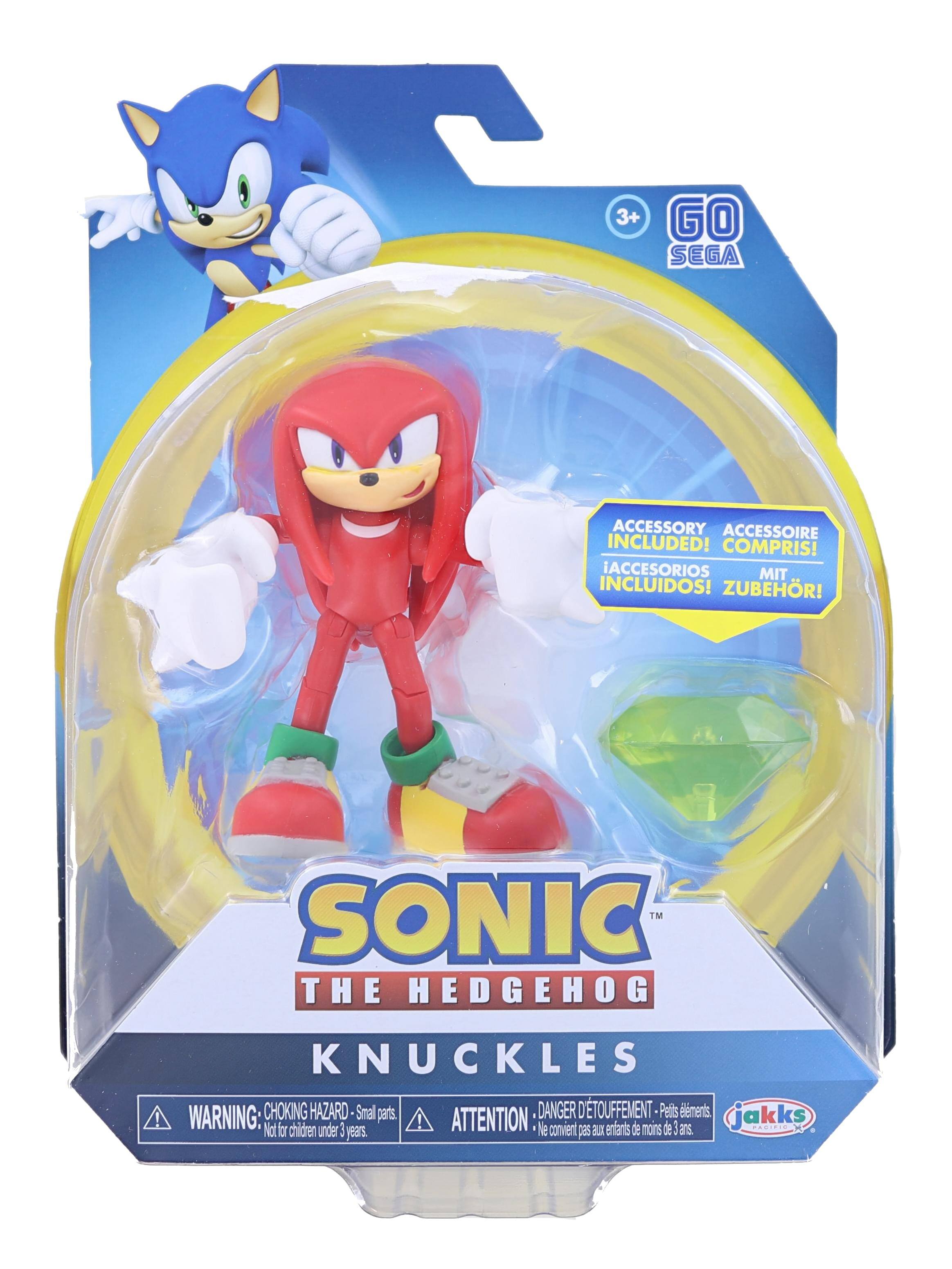 3+ GO SEGA ACCESSORY ACCESSOIRE INCLUDED! COMPRIS! ACCESORIOS MIT INCLUIDOS! ZUBEHR! SONIC™ THE HEDGEHOG KNUCKLES WARNING: CHOKING HAZARD - Small parts. DANGER D'ETOUFFEMENT - Petits éléments. ATTENTION - Ne convient pas aux enfants de moins de 3 ans.