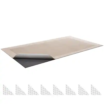 Front. VEVOR - Rug Pad 9 x 12 ft, Non-slip Carpet Area Pad, Rug Mat Padding with Dual Surface Felt Cushion & Rubber Gripper - Light Gray.