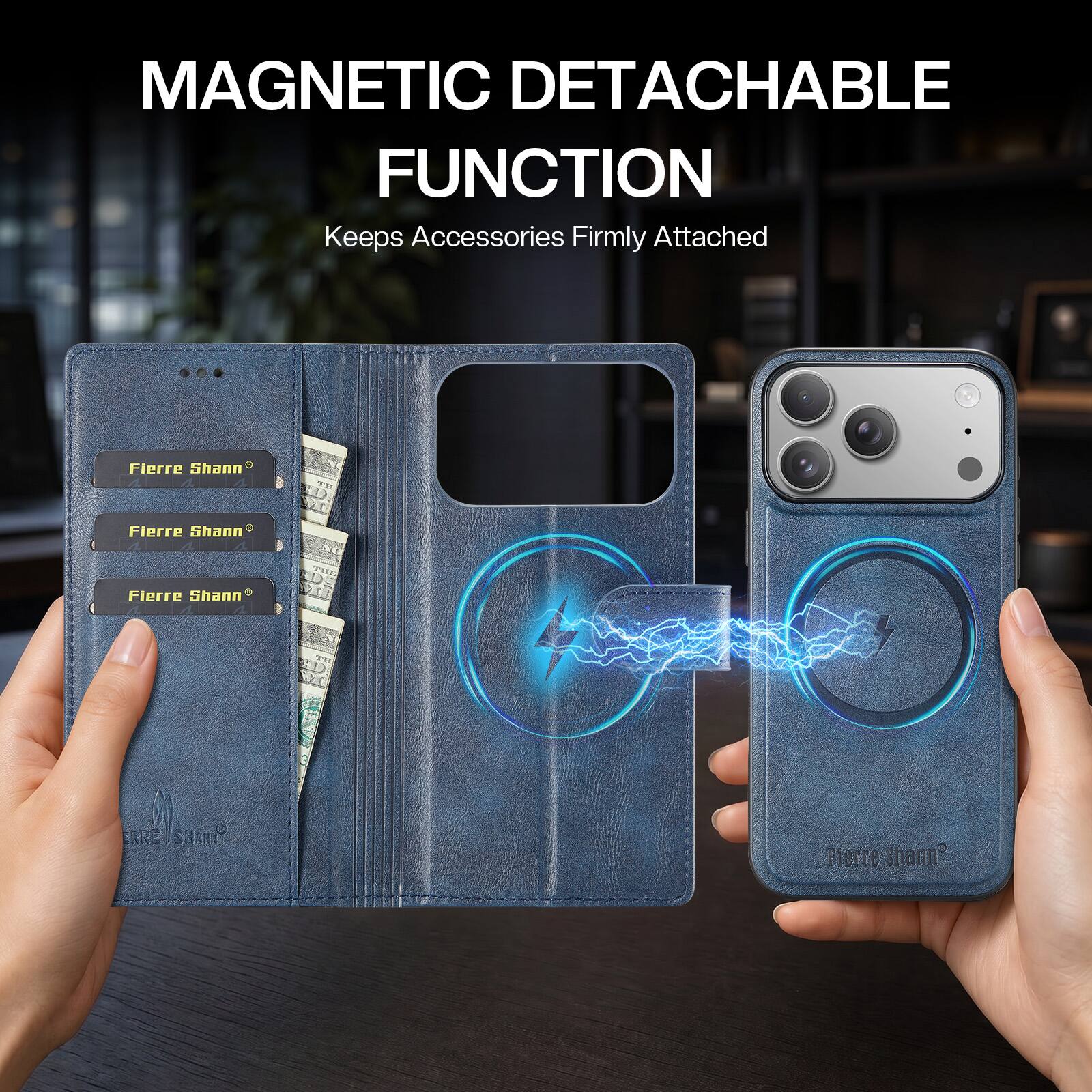 MAGNETIC DETACHABLE FUNCTION  
Keeps Accessories Firmly Attached  

Fierre Shann  
Fierre Shann  
Fierre Shann  
THE  
ERRE SHANN9  
Fierre Shann?