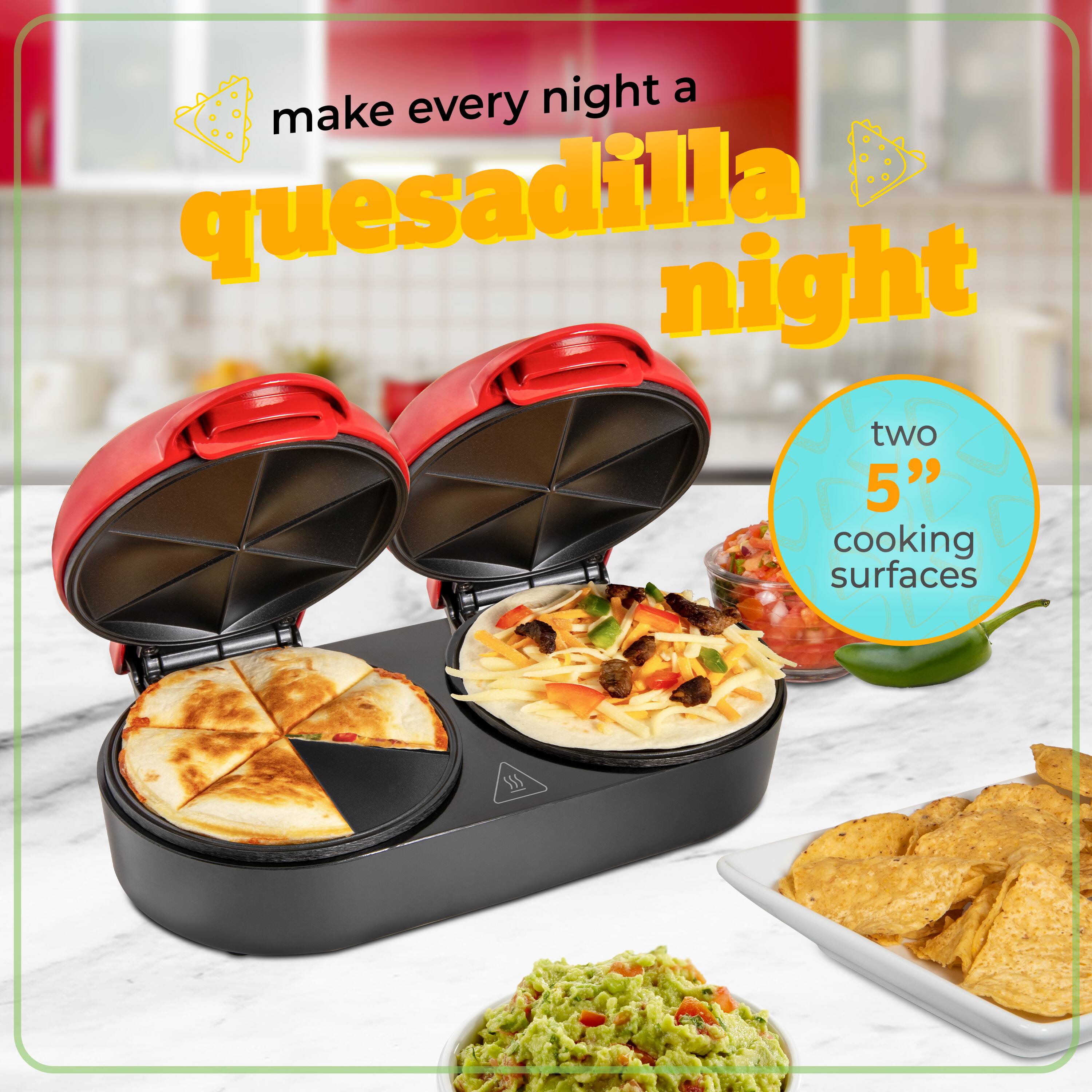 Make every night a quesadilla night. Two 5" cooking surfaces.