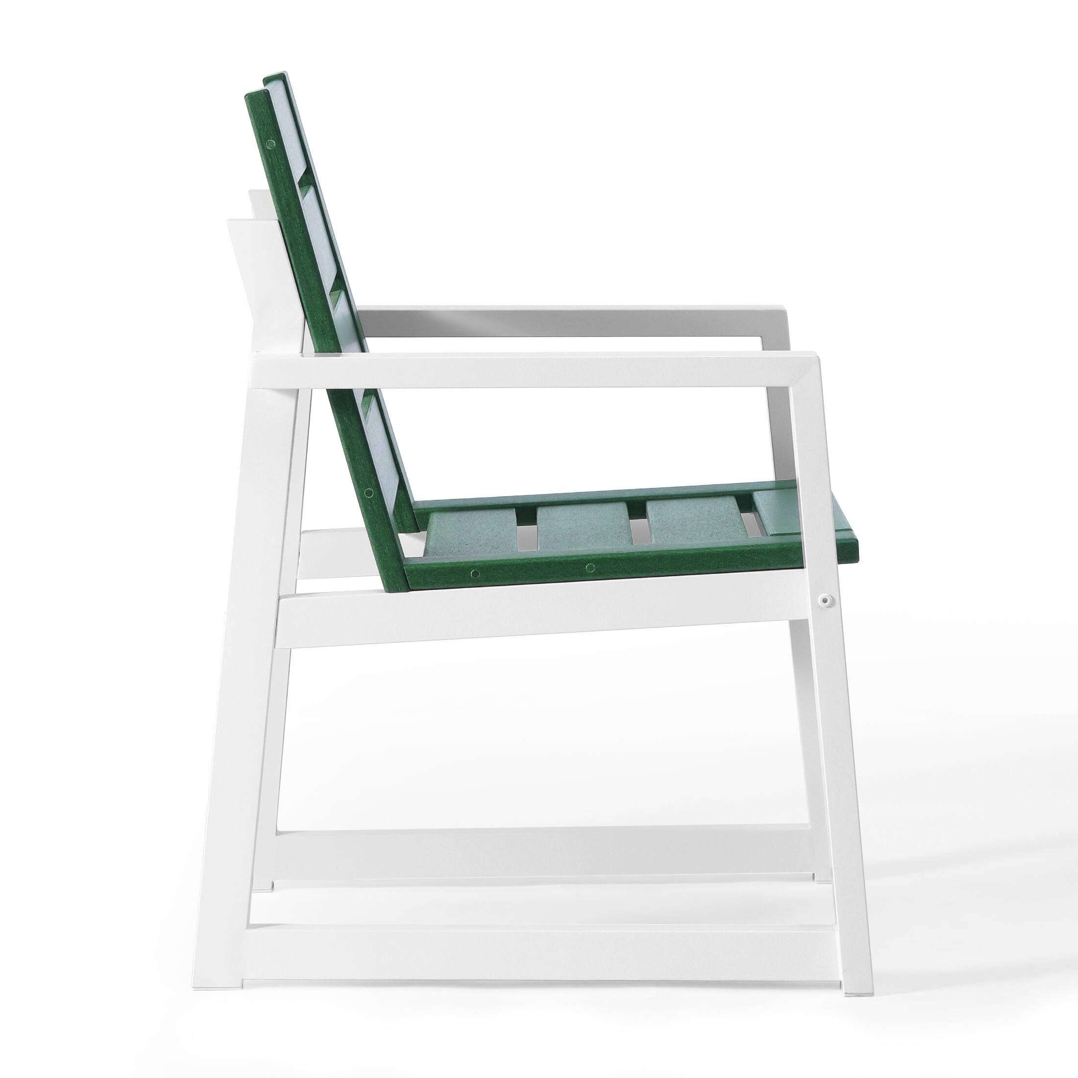 Alt View 2. WestinTrends - WestinTrends Cape May 7-Piece HDPE Outdoor Furniture Patio Dining Table With Umbrella Hole and Chairs Set For 6 - Dark Green.